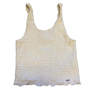 Hollister White Ribbed Cropped Tank